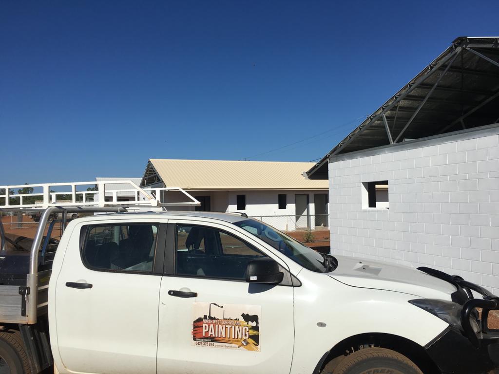 White truck parked at a mining site painted by North West Queensland Painting